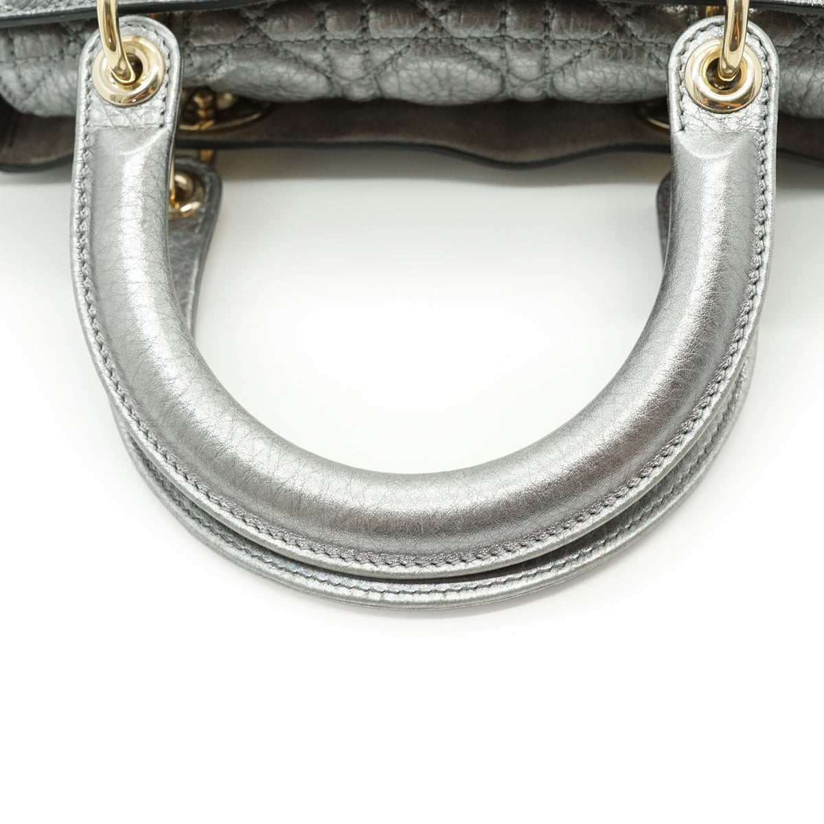 Lady Dior My ABCDior Cannage Supple Metallic Lambskin Medium