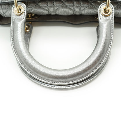 Lady Dior My ABCDior Cannage Supple Metallic Lambskin Medium
