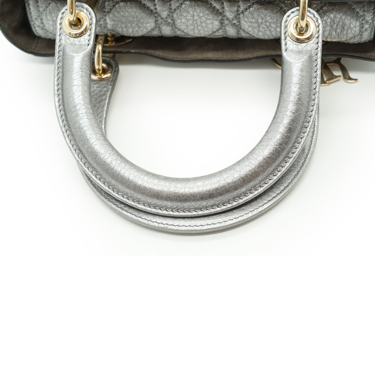 Lady Dior My ABCDior Cannage Supple Metallic Lambskin Medium
