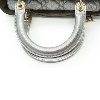 Lady Dior My ABCDior Cannage Supple Metallic Lambskin Medium