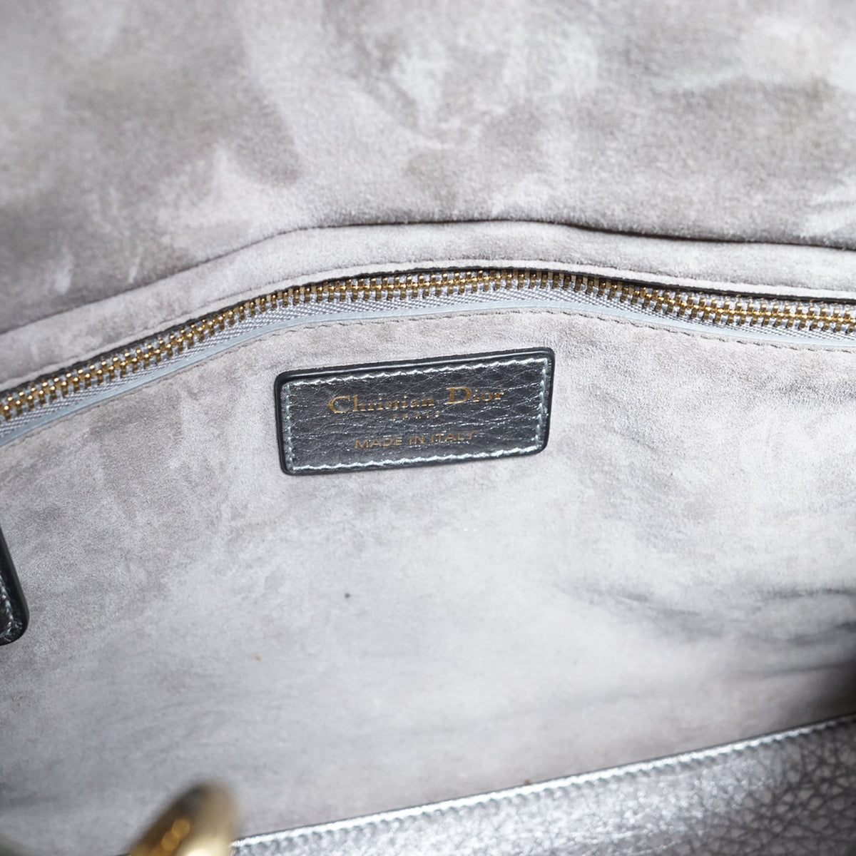 Lady Dior My ABCDior Cannage Supple Metallic Lambskin Medium