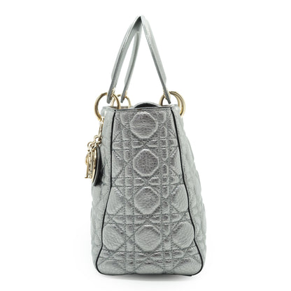 Lady Dior My ABCDior Cannage Supple Metallic Lambskin Medium