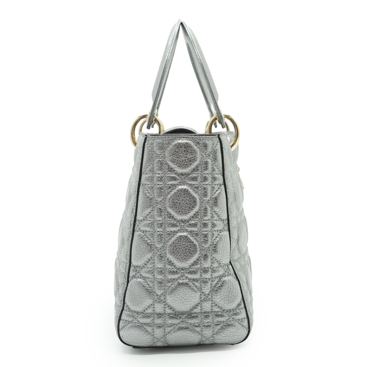Lady Dior My ABCDior Cannage Supple Metallic Lambskin Medium