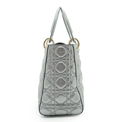 Lady Dior My ABCDior Cannage Supple Metallic Lambskin Medium