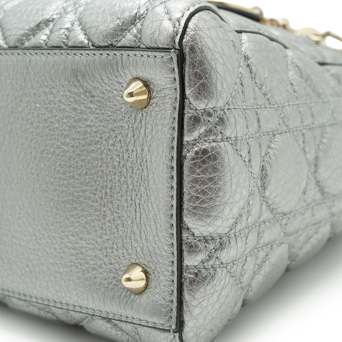 Lady Dior My ABCDior Cannage Supple Metallic Lambskin Medium