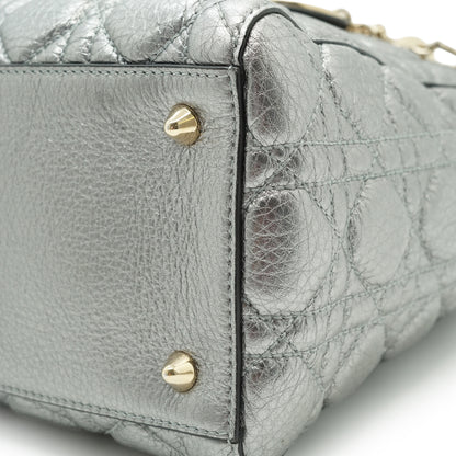 Lady Dior My ABCDior Cannage Supple Metallic Lambskin Medium