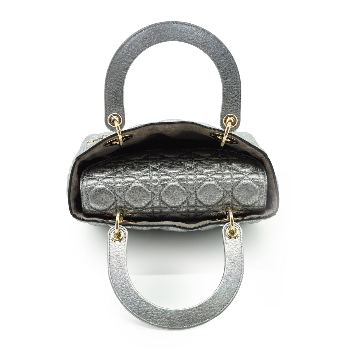 Lady Dior My ABCDior Cannage Supple Metallic Lambskin Medium