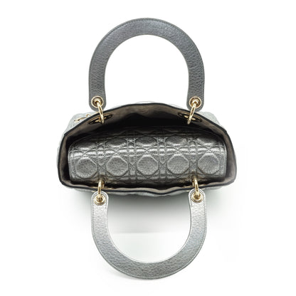 Lady Dior My ABCDior Cannage Supple Metallic Lambskin Medium