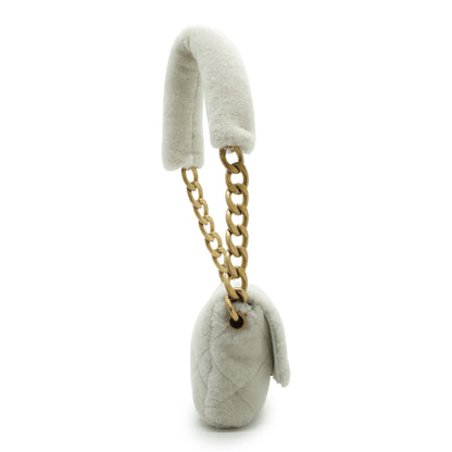 Shearling Matelasse Flap Chain Shoulder Bag