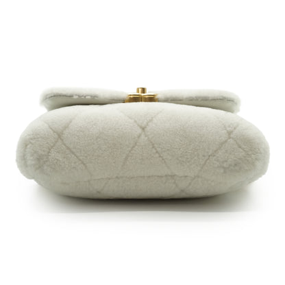 Shearling Matelasse Flap Chain Shoulder Bag