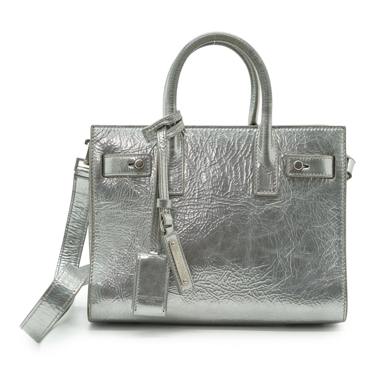 Nano Metallic Crinkled Calfskin Supple Sac de Jour