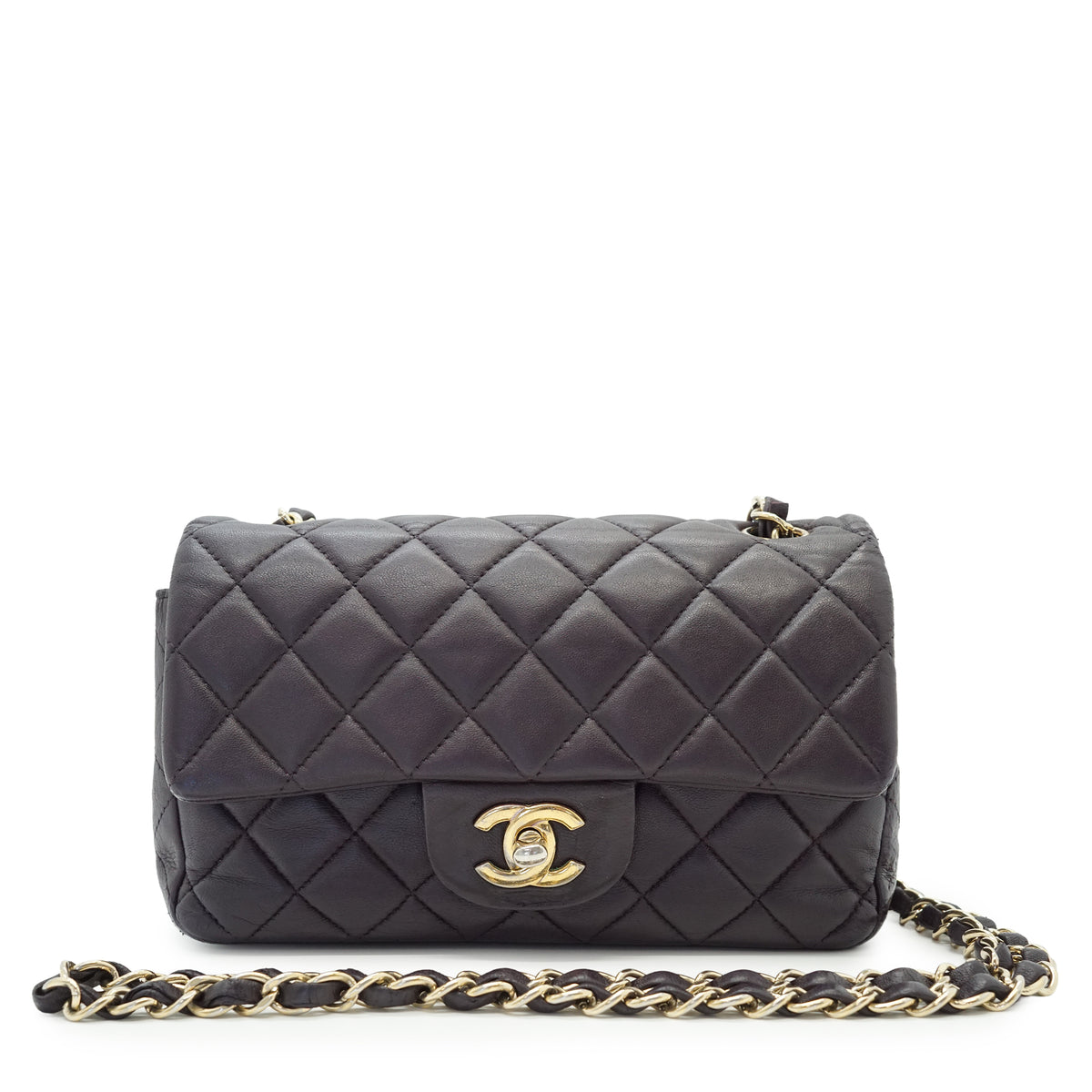 Single Flap Matelasse Mini Lambskin Chain Shoulder Bag