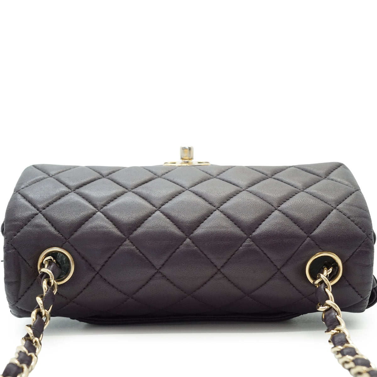 Single Flap Matelasse Mini Lambskin Chain Shoulder Bag