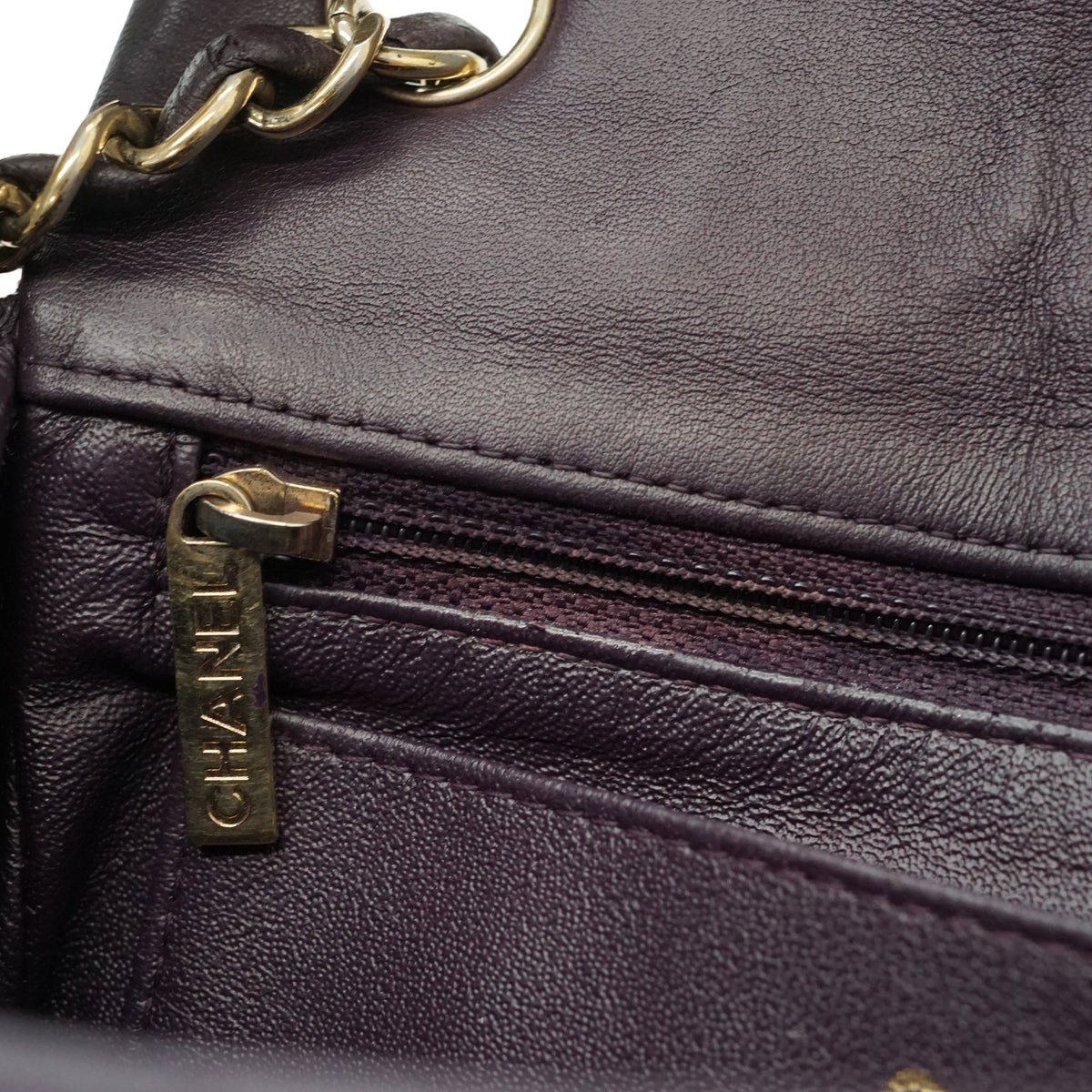 Single Flap Matelasse Mini Lambskin Chain Shoulder Bag