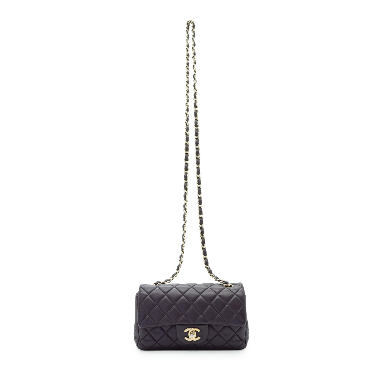 Single Flap Matelasse Mini Lambskin Chain Shoulder Bag