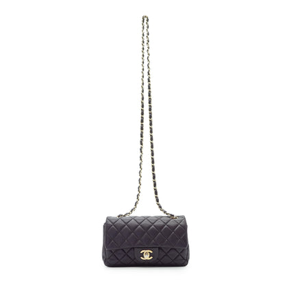 Single Flap Matelasse Mini Lambskin Chain Shoulder Bag
