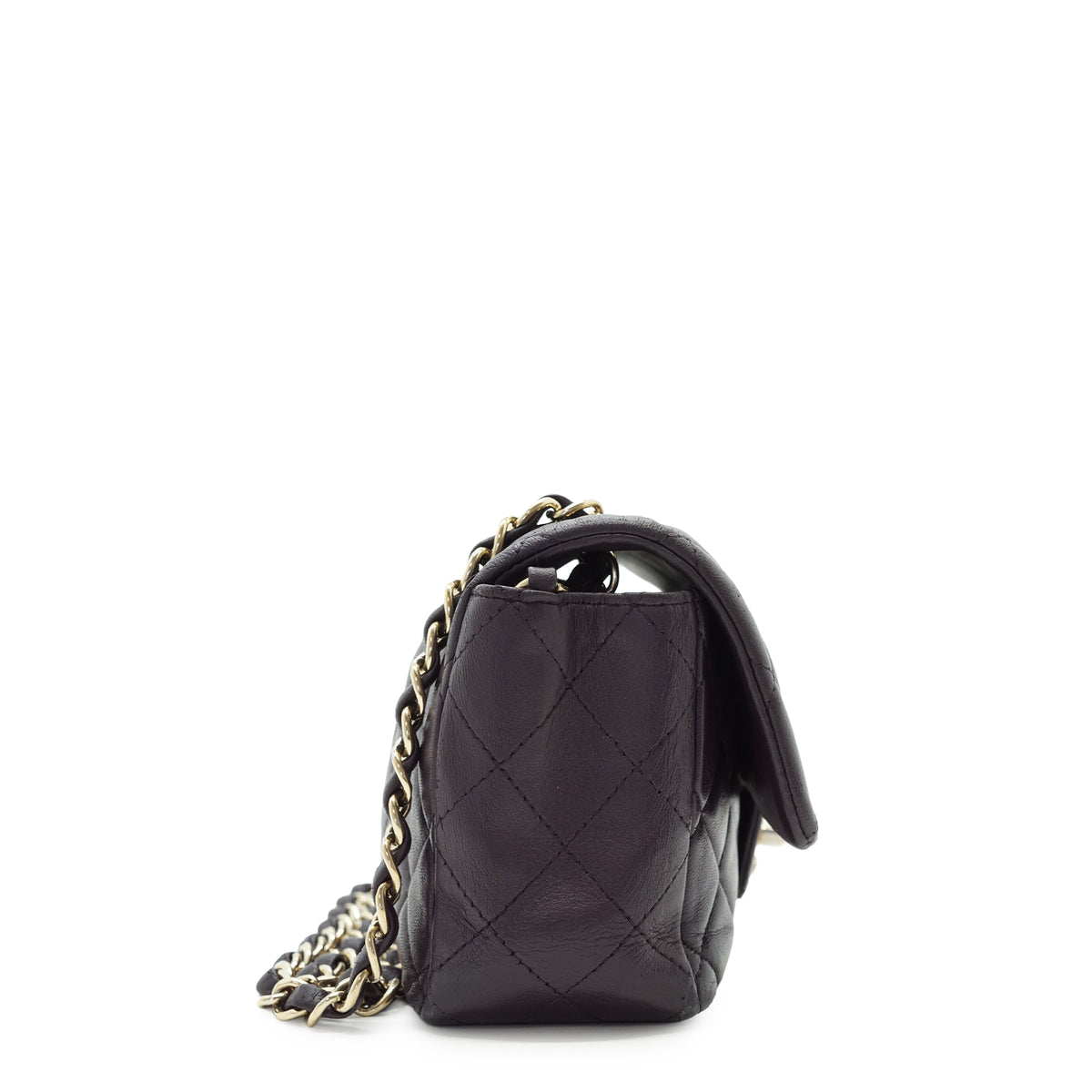 Single Flap Matelasse Mini Lambskin Chain Shoulder Bag