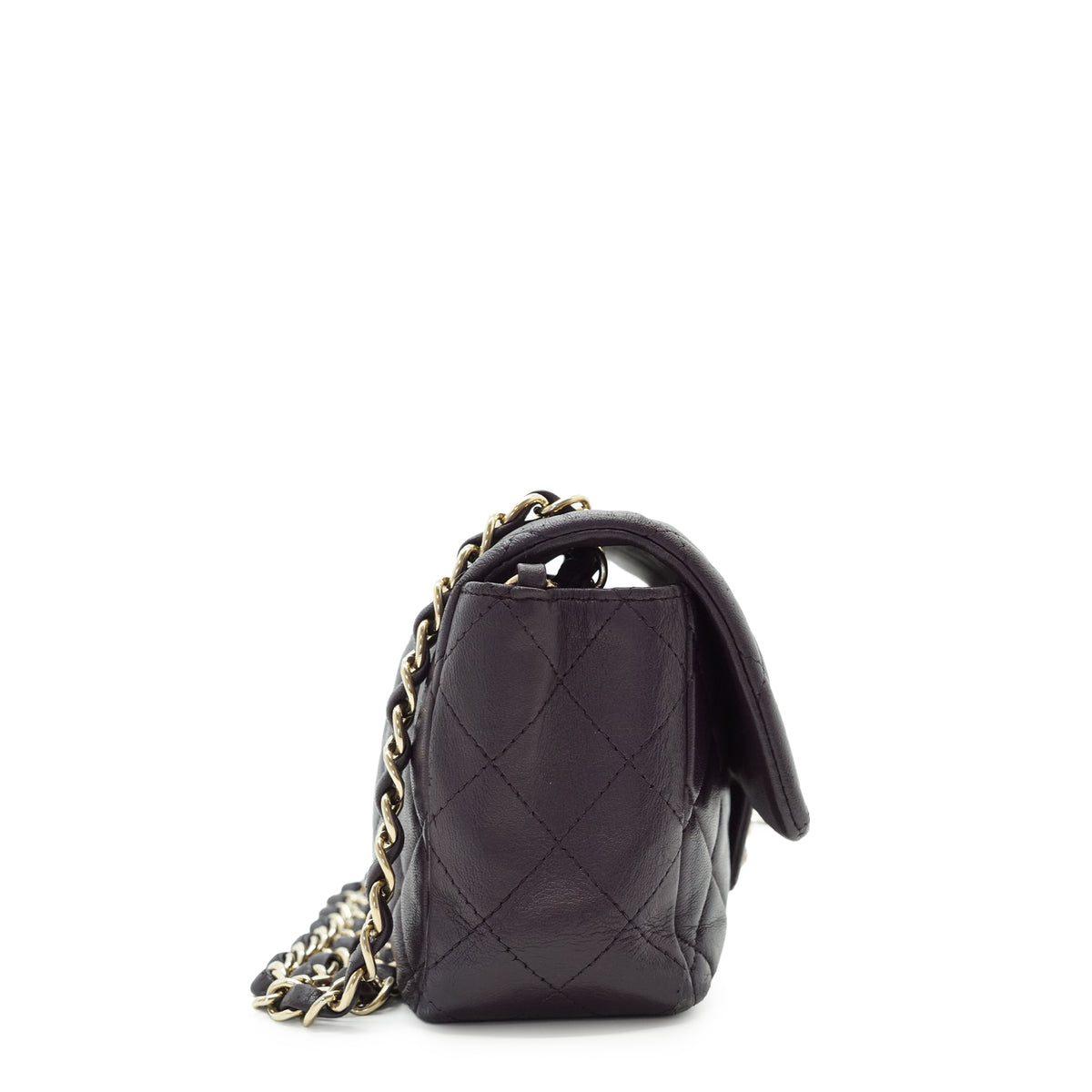 Single Flap Matelasse Mini Lambskin Chain Shoulder Bag