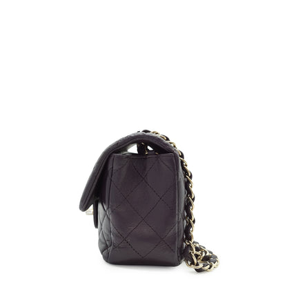 Single Flap Matelasse Mini Lambskin Chain Shoulder Bag