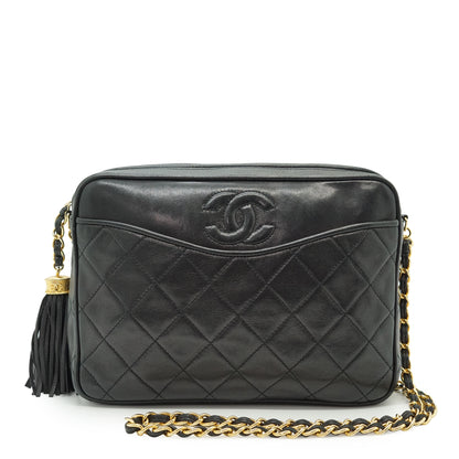 Vintage CC Lambskin Matelasse Fringe Chain Camera Bag