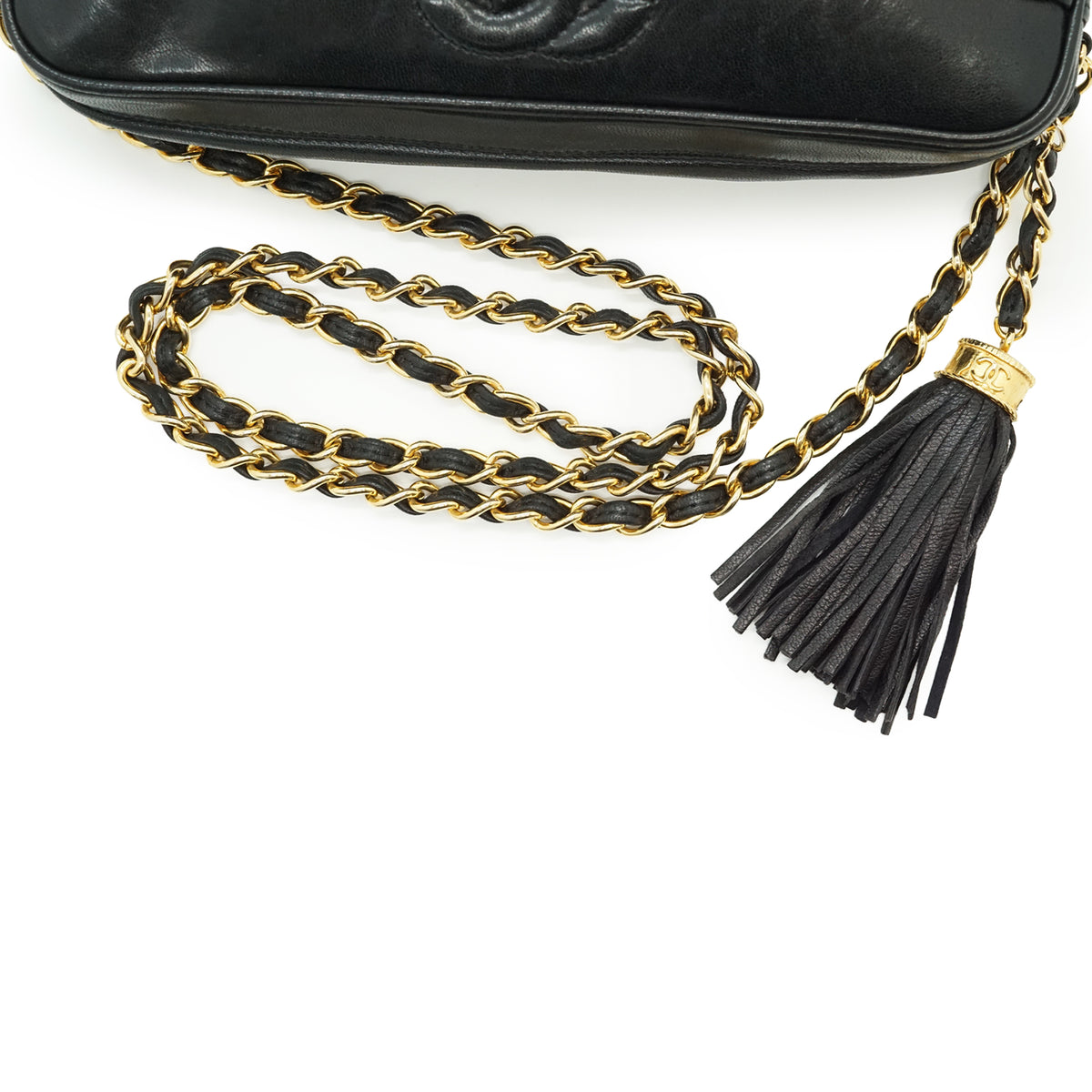Vintage CC Lambskin Matelasse Fringe Chain Camera Bag
