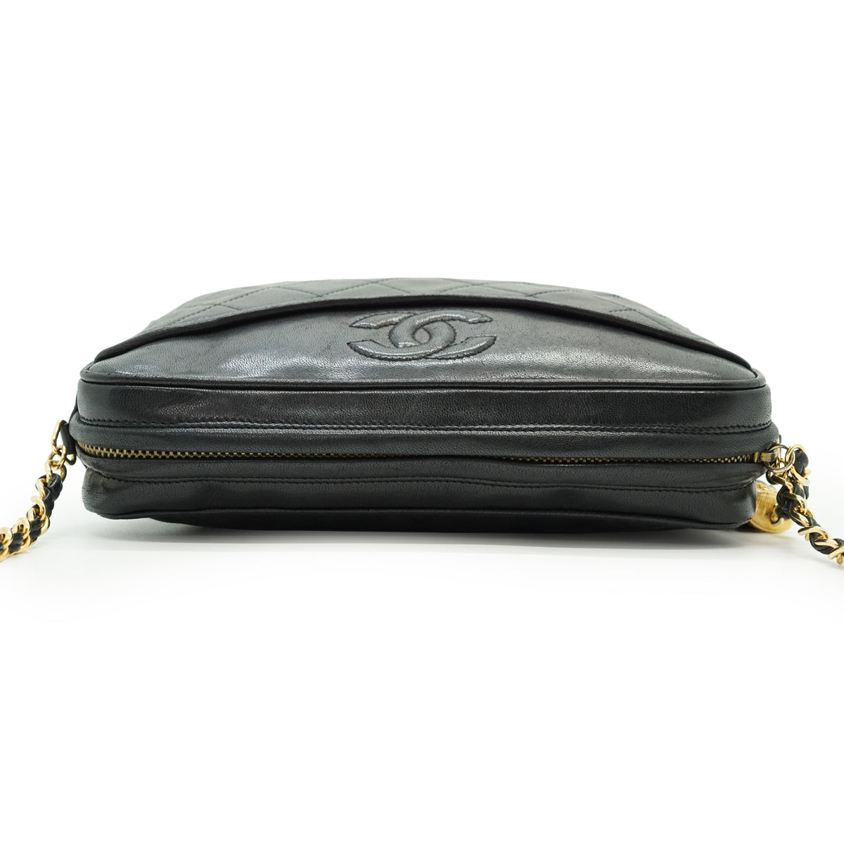 Vintage CC Lambskin Matelasse Fringe Chain Camera Bag