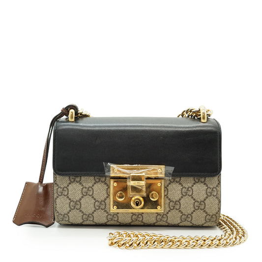 GG Supreme Coated Canvas Padlock Small Chain Shoulder Bag