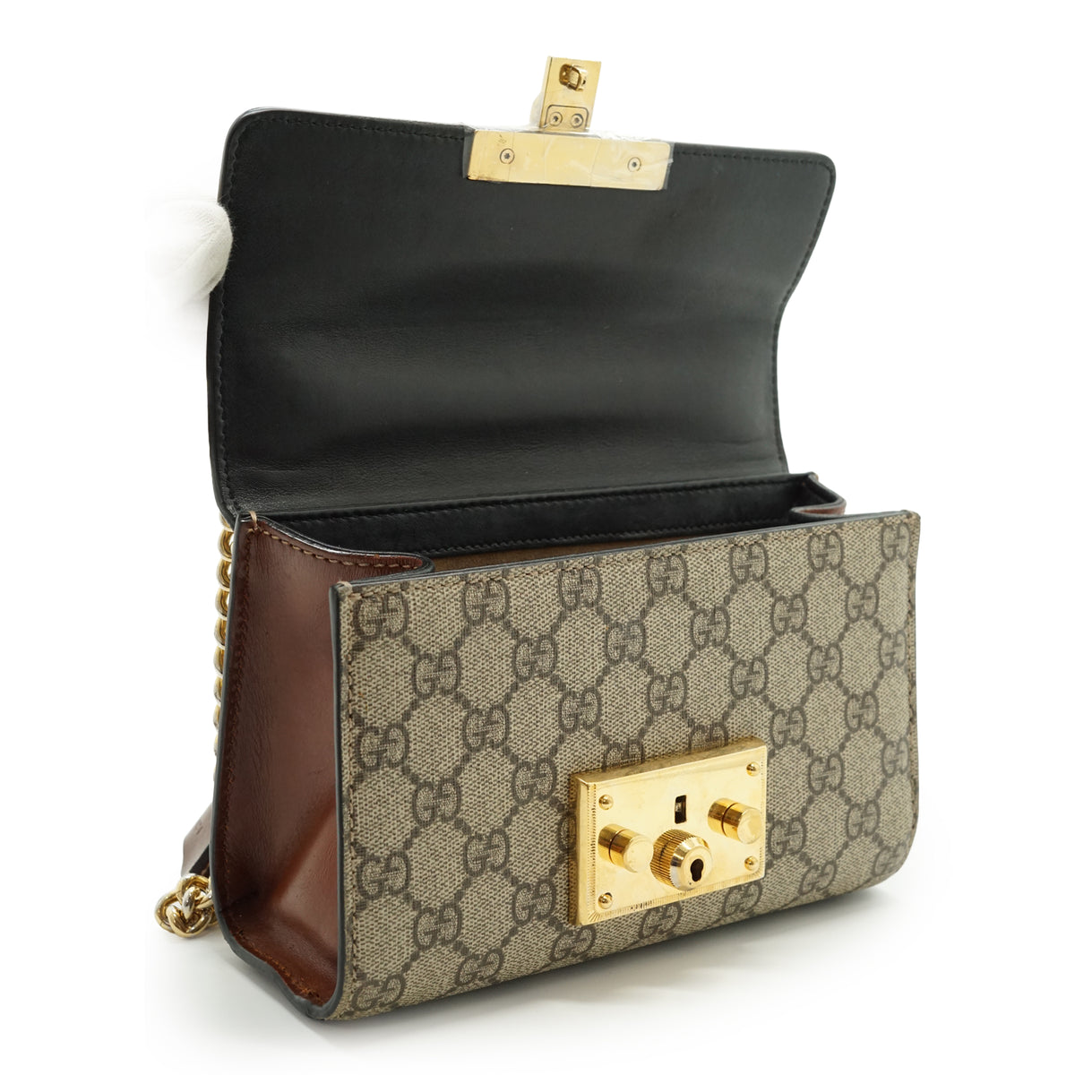 GG Supreme Coated Canvas Padlock Small Chain Shoulder Bag