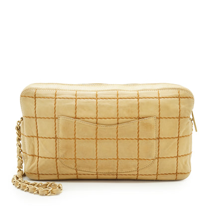 Vintage Surpique Chocolate Bar Chain Shoulder Bag