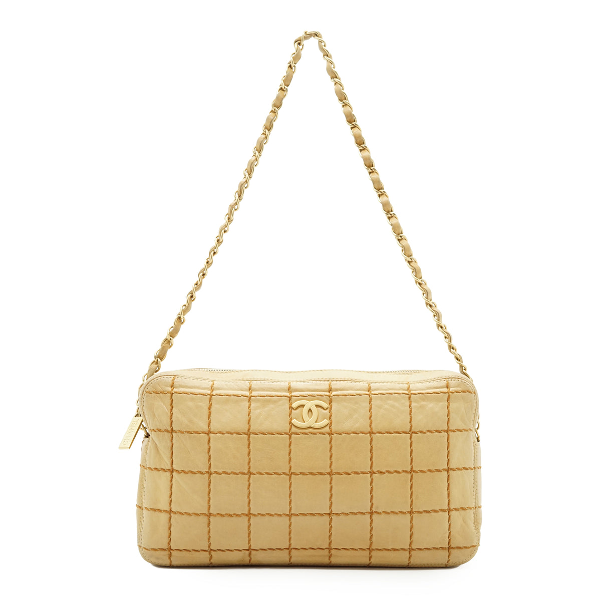 Vintage Surpique Chocolate Bar Chain Shoulder Bag