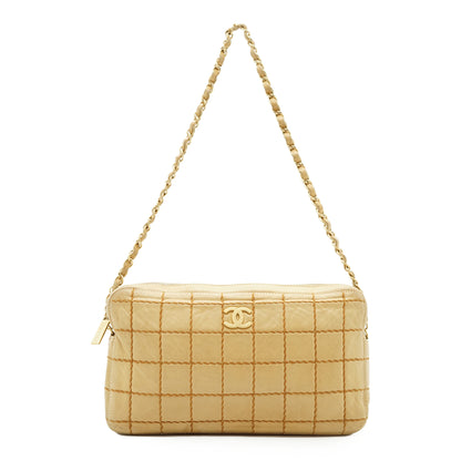 Vintage Surpique Chocolate Bar Chain Shoulder Bag
