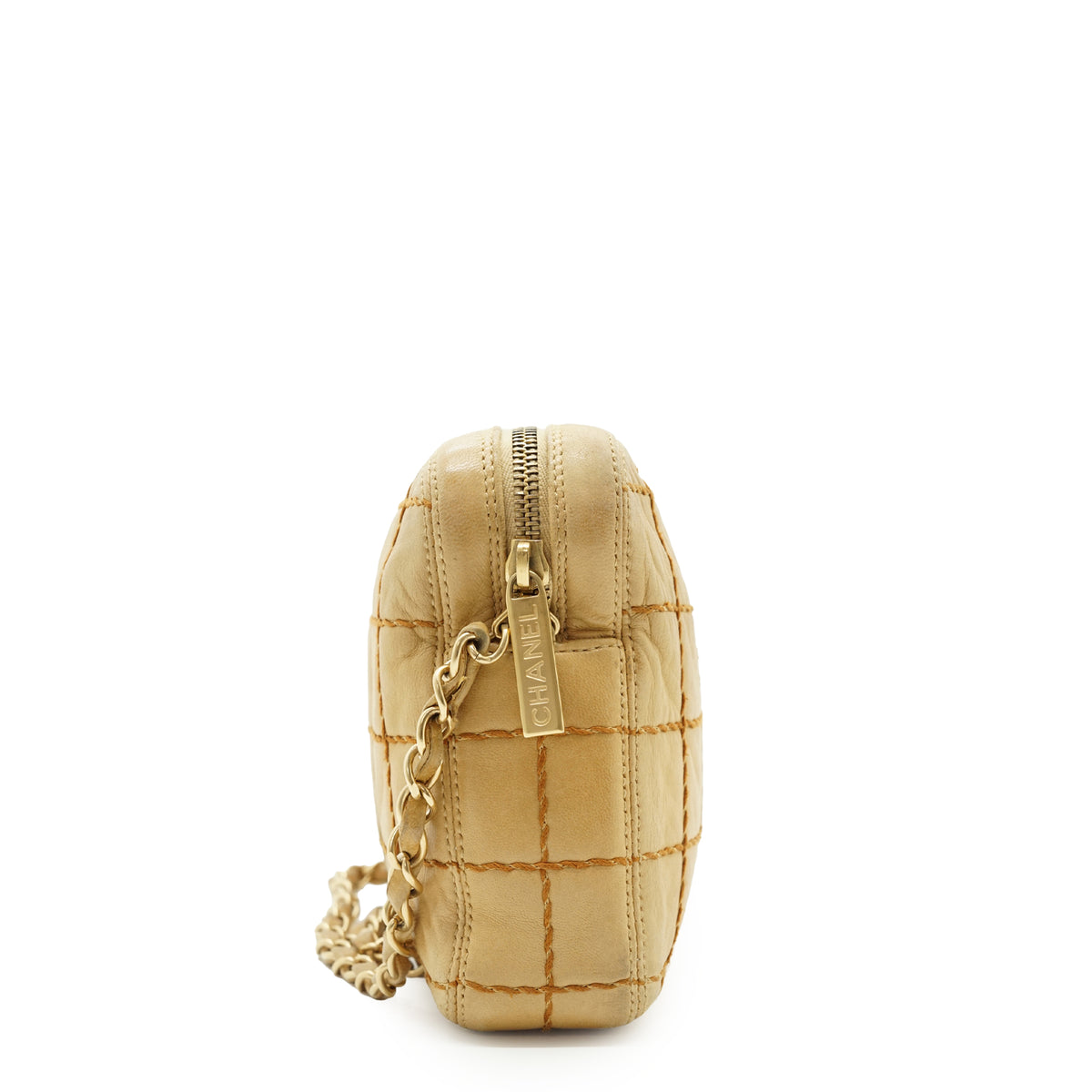 Vintage Surpique Chocolate Bar Chain Shoulder Bag
