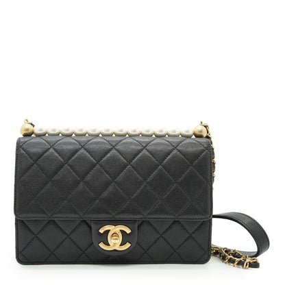 Lambskin Matelasse Chic Pearls Small Flap Bag
