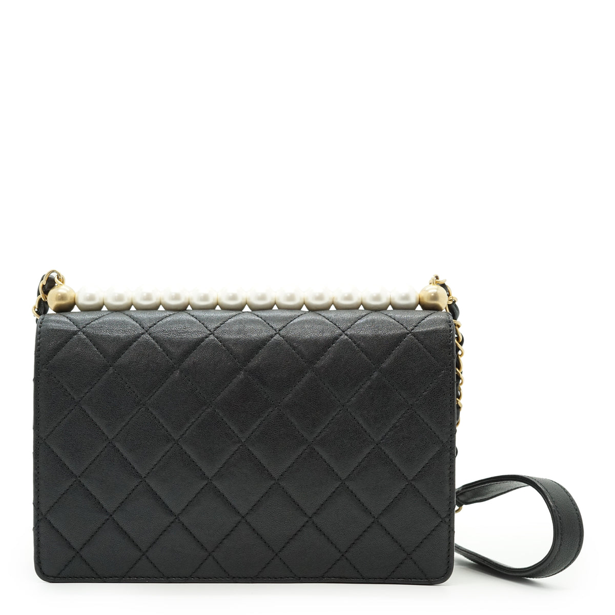 Lambskin Matelasse Chic Pearls Small Flap Bag