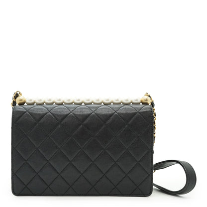 Lambskin Matelasse Chic Pearls Small Flap Bag