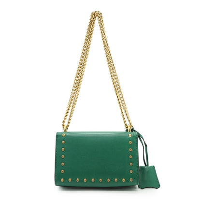 Studded Padlock Faux Pearl-Embellished Small Chain Shoulder Bag