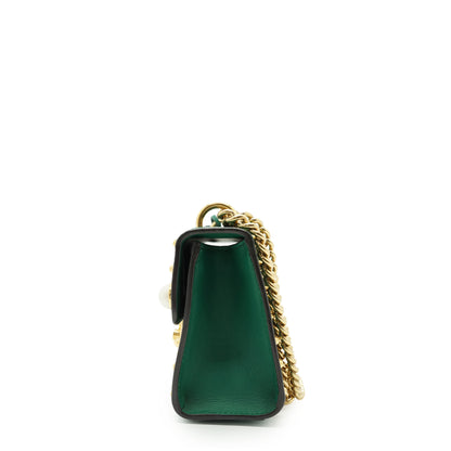 Studded Padlock Faux Pearl-Embellished Small Chain Shoulder Bag