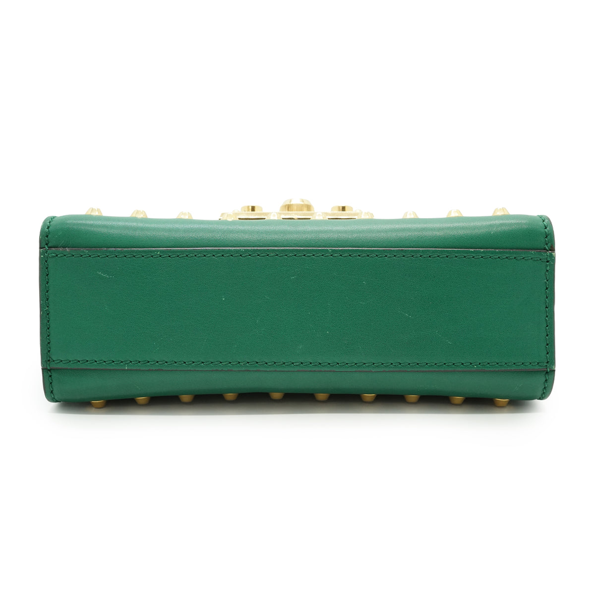 Studded Padlock Faux Pearl-Embellished Small Chain Shoulder Bag