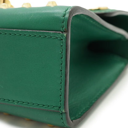 Studded Padlock Faux Pearl-Embellished Small Chain Shoulder Bag