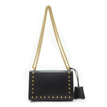 Studded Padlock Faux Pearl-Embellished Small Chain Shoulder Bag