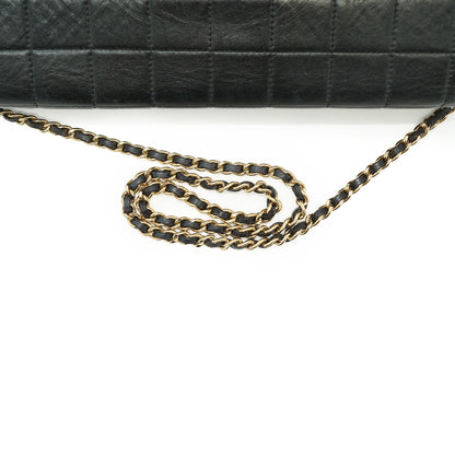 Lambskin East West Chocolate Bar Flap Chain Shoulder Bag