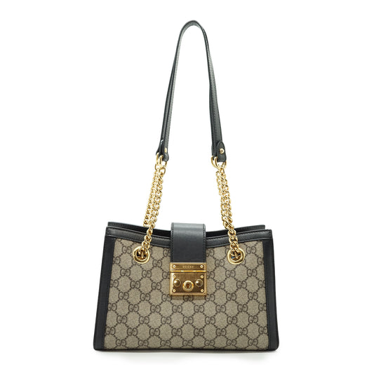 GG Supreme Coated Canvas Padlock Small Chain Shoulder Tote