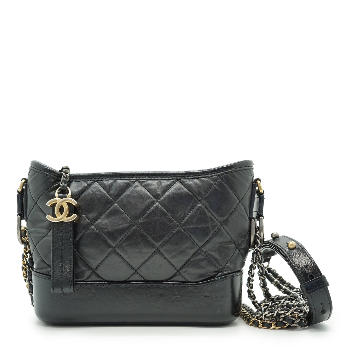 Gabrielle Calfskin Small Chain Hobo Bag