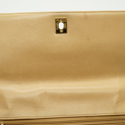 Vintage Lambskin Vertical Quilted Mademoiselle Top Handle Bag