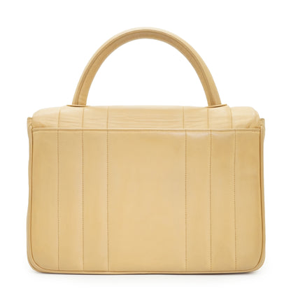 Vintage Lambskin Vertical Quilted Mademoiselle Top Handle Bag