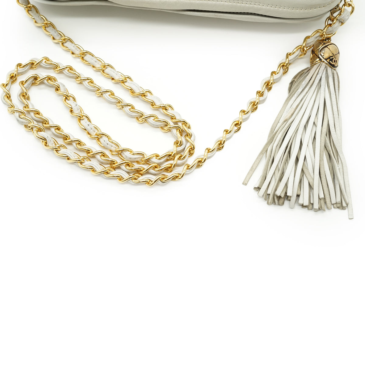 Vintage CC Lambskin Fringe Diamond-Stitching Chain Shoulder Camera Bag