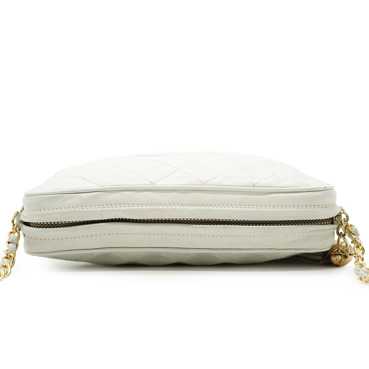 Vintage CC Lambskin Fringe Diamond-Stitching Chain Shoulder Camera Bag