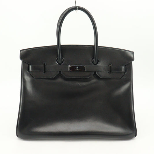 Box calf Birkin 35 So Black O stamp