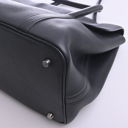 Togo Initial Bag, Black, Silver Metal Fittings, H Engraved