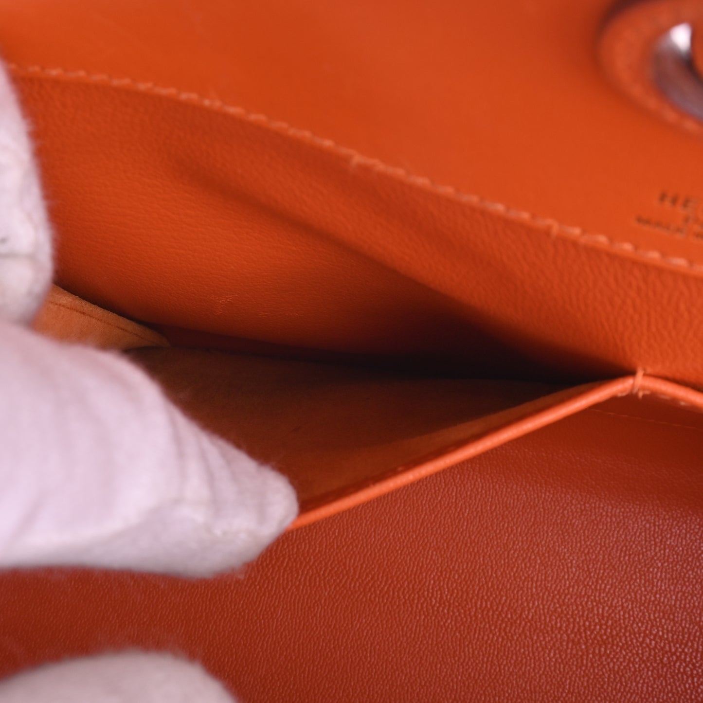 Calfskin Dalvi Hand Orange G hardware F stamp